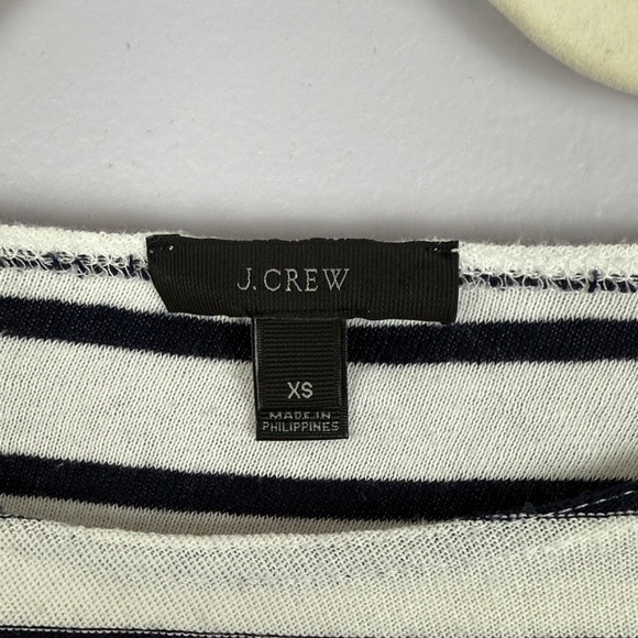 J. Crew 100% Cotton Nautical Black and White Striped XS Top - Picture 3 of 9